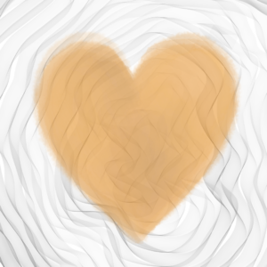 Orange heart drawing